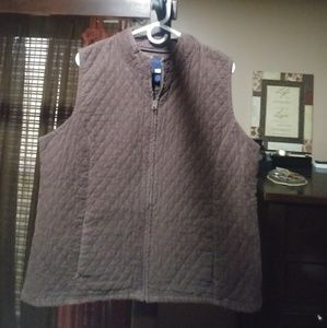 Chocolate Brown Corduroy Zip-up Vest